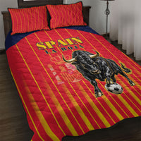 Spain Football 2026 Quilt Bed Set La Roja Brave Bull Striped Style