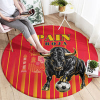Spain Football 2026 Round Carpet La Roja Brave Bull Striped Style