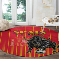 Spain Football 2026 Round Carpet La Roja Brave Bull Striped Style