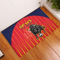 Spain Football 2026 Rubber Doormat La Roja Brave Bull Striped Style