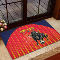 Spain Football 2026 Rubber Doormat La Roja Brave Bull Striped Style