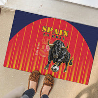Spain Football 2026 Rubber Doormat La Roja Brave Bull Striped Style