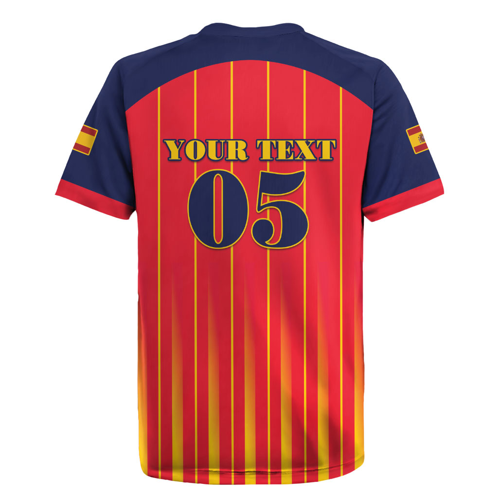Custom Spain Football 2026 Rugby Jersey La Roja Brave Bull Striped Style