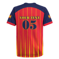 Custom Spain Football 2026 Rugby Jersey La Roja Brave Bull Striped Style