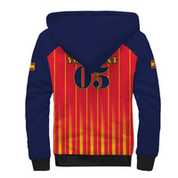 Custom Spain Football 2026 Sherpa Hoodie La Roja Brave Bull Striped Style