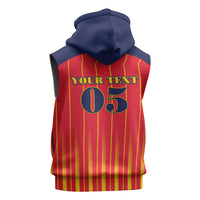 Custom Spain Football 2026 Sleeveless Hoodie La Roja Brave Bull Striped Style