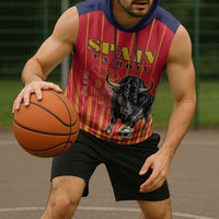 Custom Spain Football 2026 Sleeveless Hoodie La Roja Brave Bull Striped Style