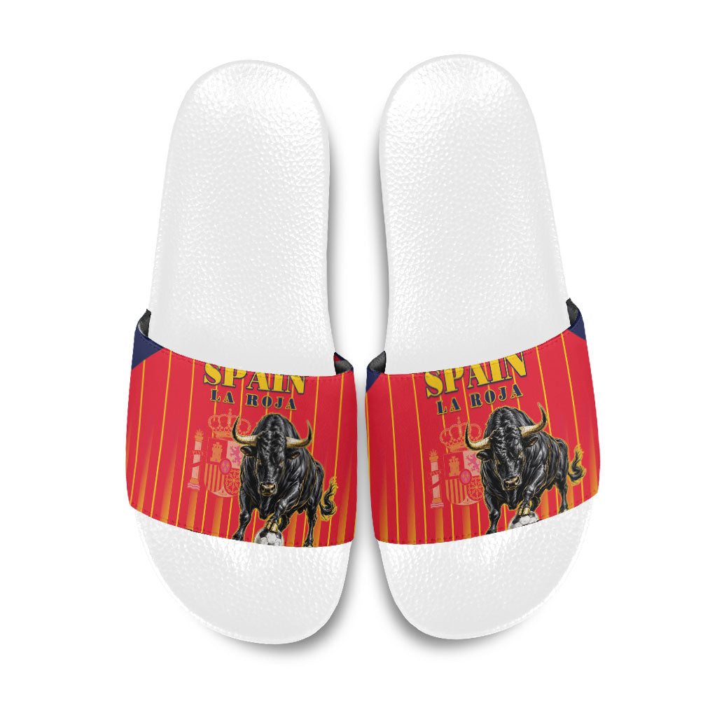 Spain Football 2026 Slide Sandals La Roja Brave Bull Striped Style
