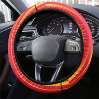 Spain Football 2026 Steering Wheel Cover La Roja Brave Bull Striped Style