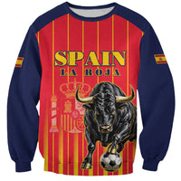 Custom Spain Football 2026 Sweatshirt La Roja Brave Bull Striped Style