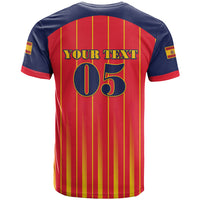 Custom Spain Football 2026 T Shirt La Roja Brave Bull Striped Style