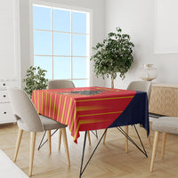 Spain Football 2026 Tablecloth La Roja Brave Bull Striped Style