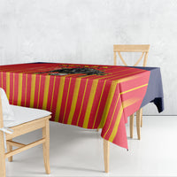 Spain Football 2026 Tablecloth La Roja Brave Bull Striped Style
