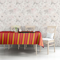 Spain Football 2026 Tablecloth La Roja Brave Bull Striped Style
