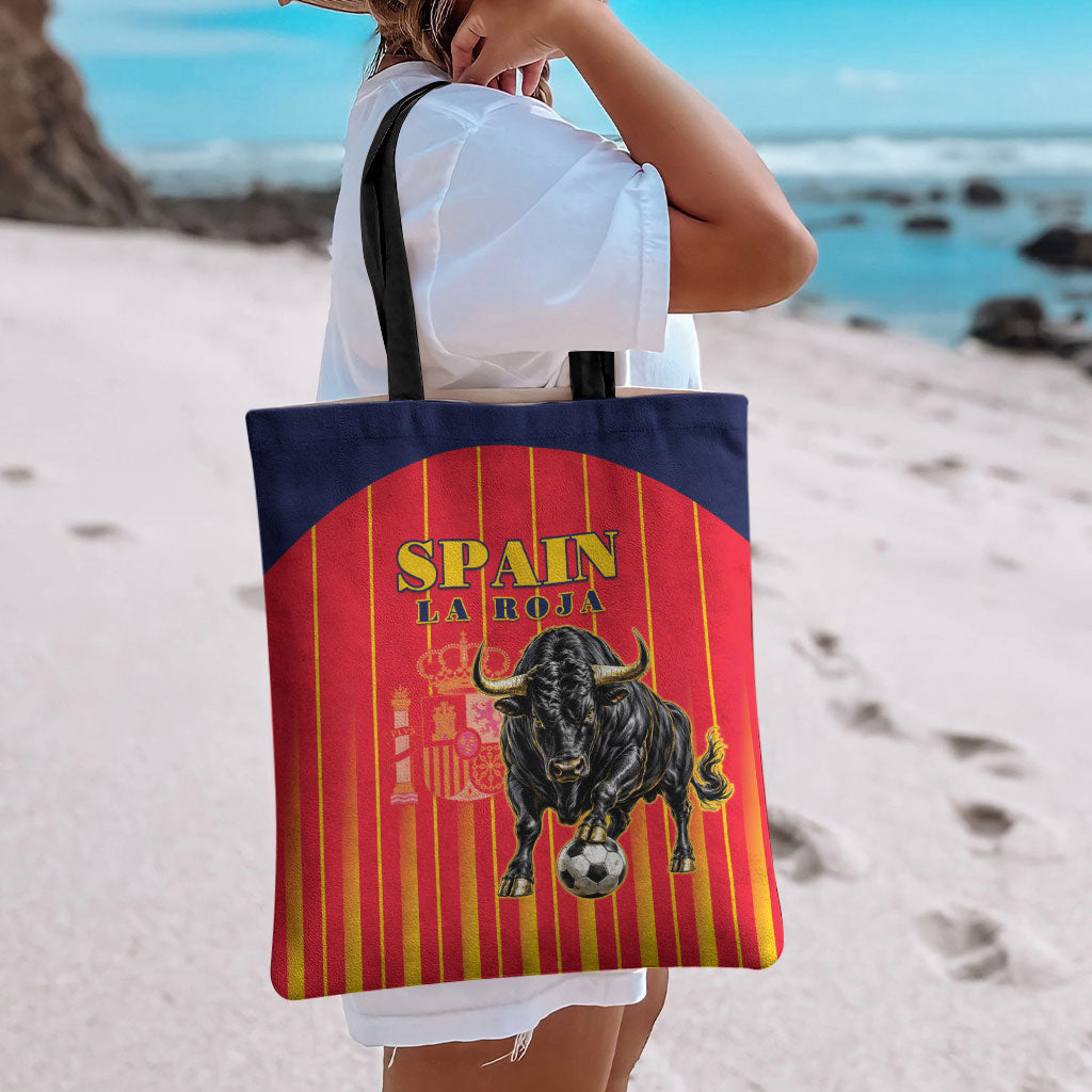 Spain Football 2026 Tote Bag La Roja Brave Bull Striped Style