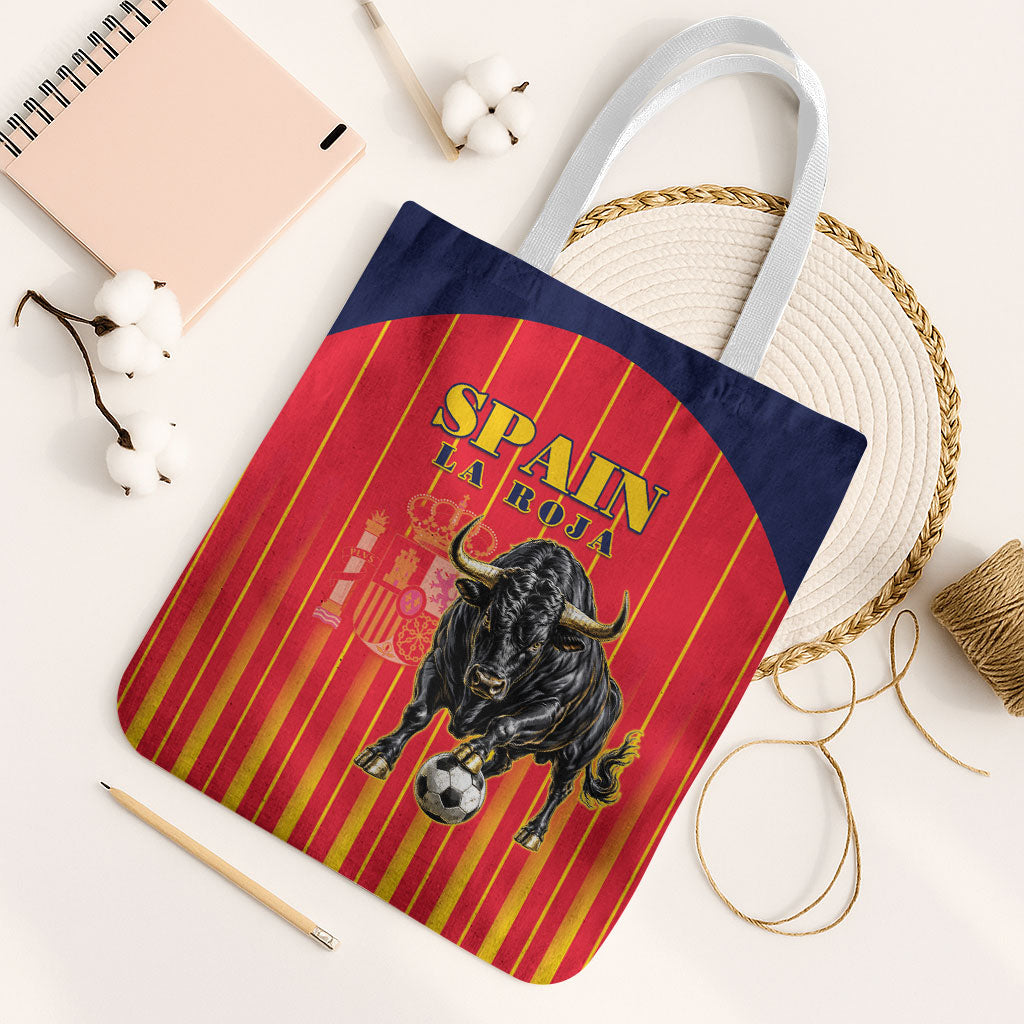 Spain Football 2026 Tote Bag La Roja Brave Bull Striped Style