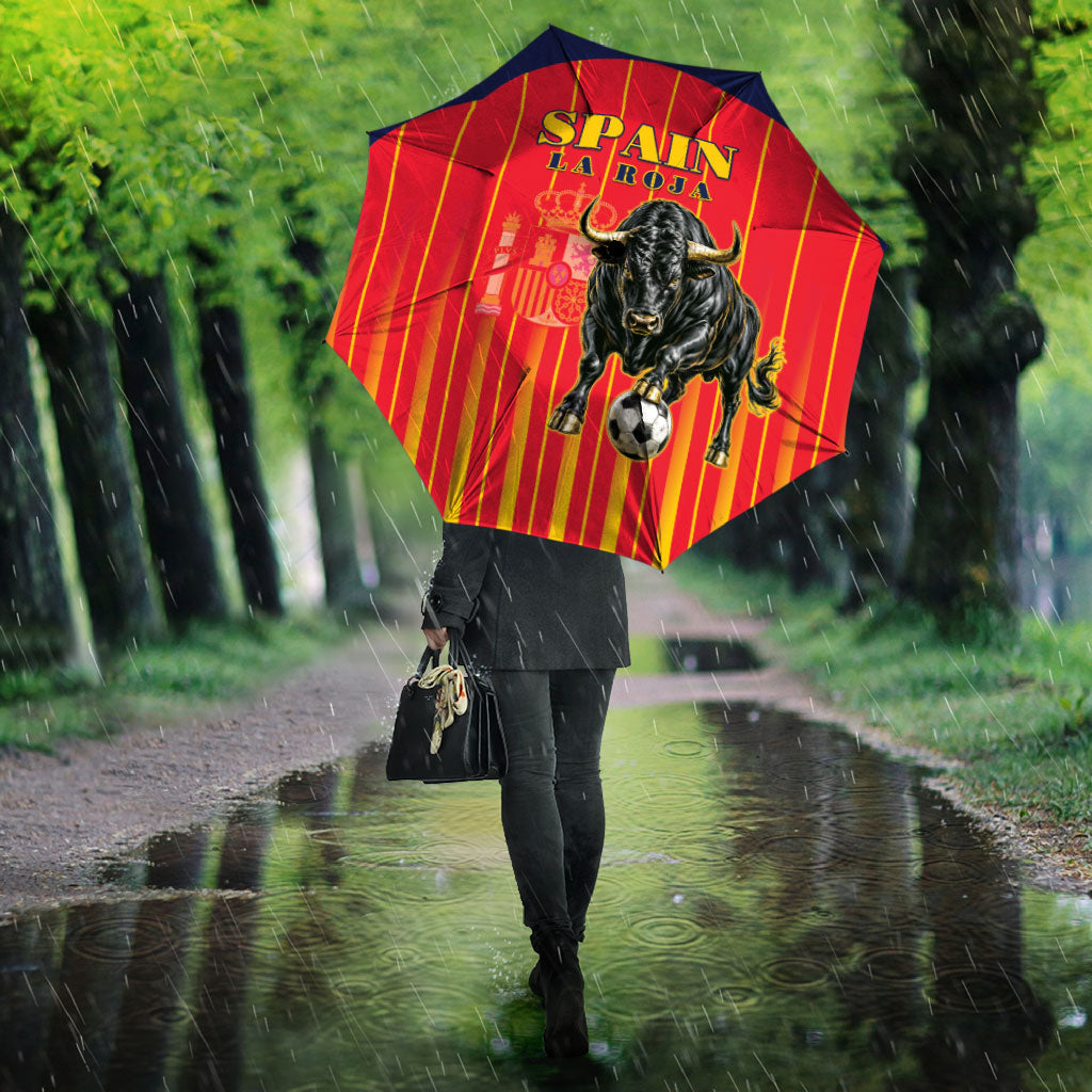 Spain Football 2026 Umbrella La Roja Brave Bull Striped Style