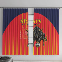 Spain Football 2026 Window Curtain La Roja Brave Bull Striped Style