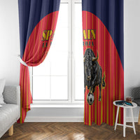 Spain Football 2026 Window Curtain La Roja Brave Bull Striped Style