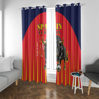 Spain Football 2026 Window Curtain La Roja Brave Bull Striped Style
