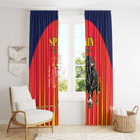 Spain Football 2026 Window Curtain La Roja Brave Bull Striped Style