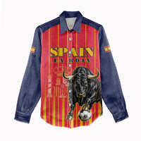 Custom Spain Football 2026 Women Casual Shirt La Roja Brave Bull Striped Style