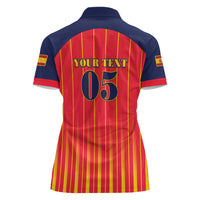 Custom Spain Football 2026 Women Polo Shirt La Roja Brave Bull Striped Style