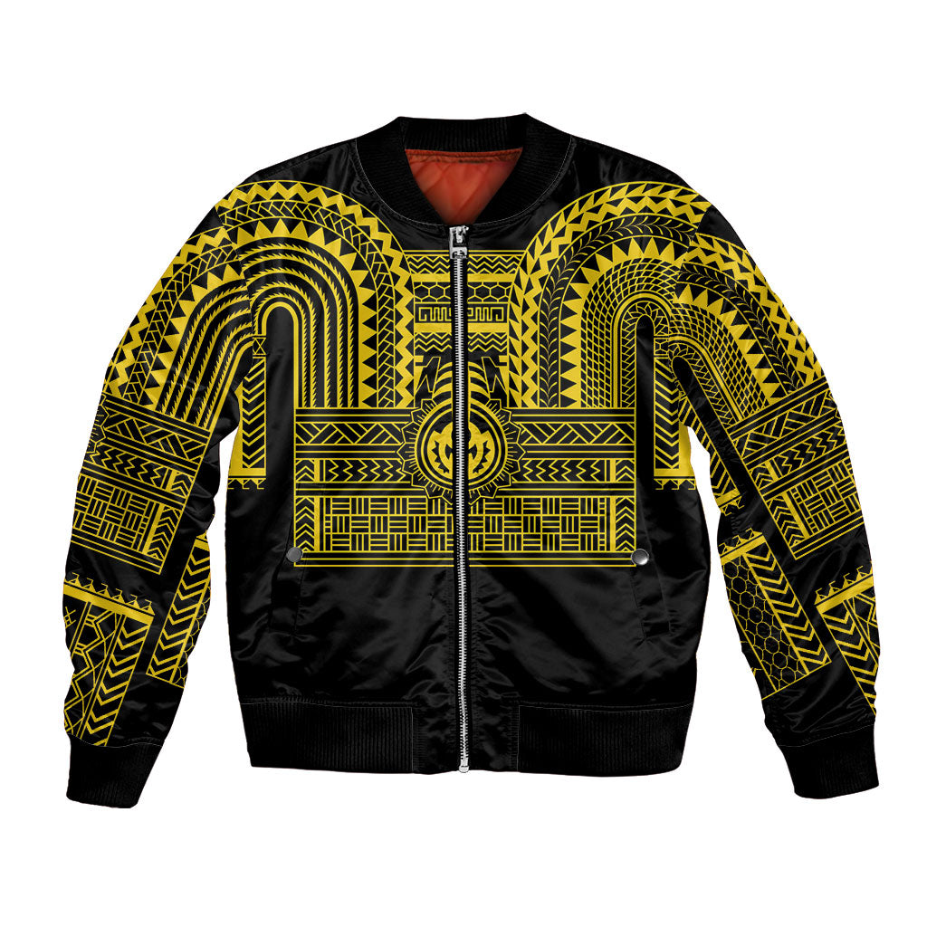 Philippines Filipinos Bomber Jacket Igorot Tribal Pattern Black