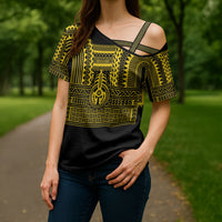 Philippines Filipinos Cross Shoulder Shirt Igorot Tribal Pattern Black