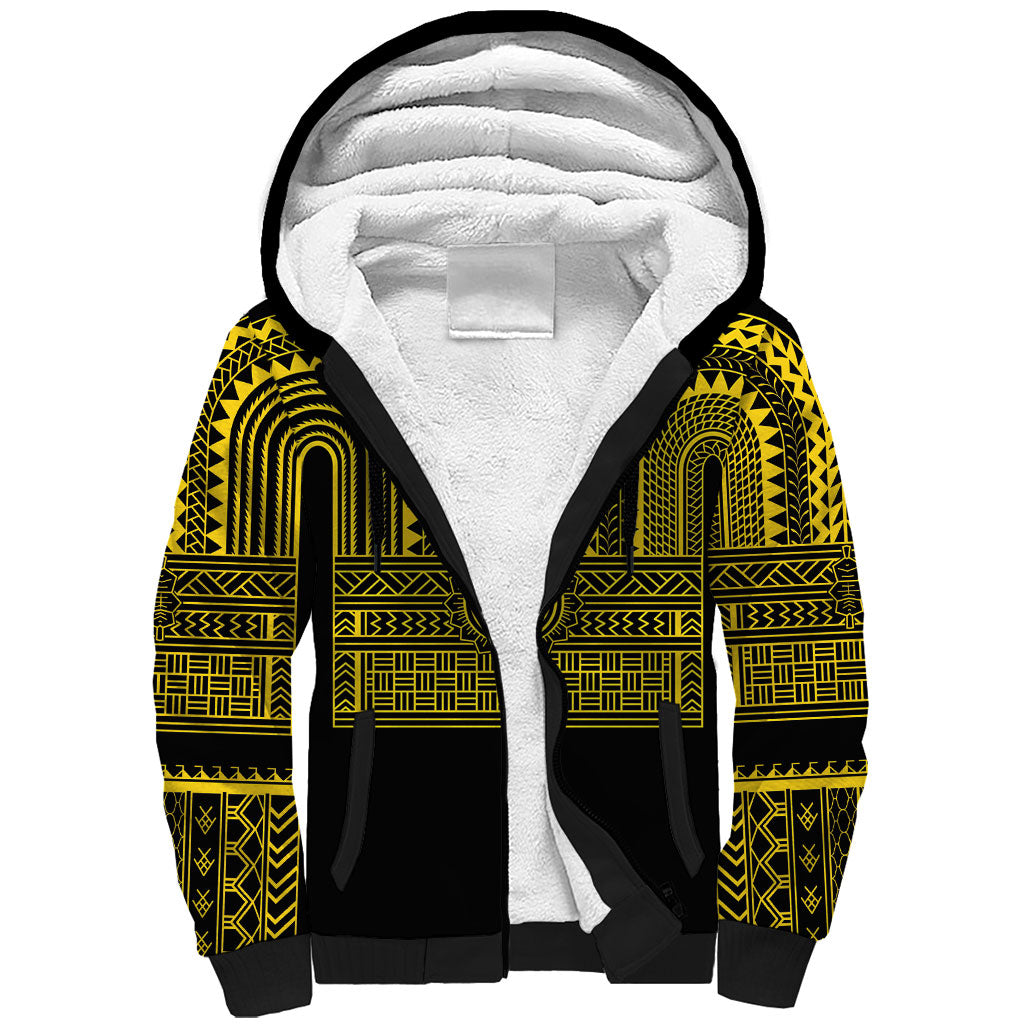 Philippines Filipinos Sherpa Hoodie Igorot Tribal Pattern Black