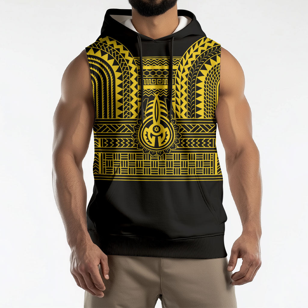 Philippines Filipinos Sleeveless Hoodie Igorot Tribal Pattern Black