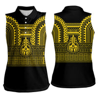 Philippines Filipinos Women Sleeveless Polo Shirt Igorot Tribal Pattern Black
