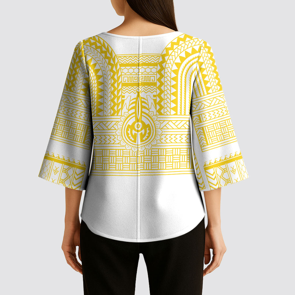 Philippines Filipinos Kimono Sleeve Blouse Igorot Tribal Pattern White