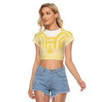 Philippines Filipinos Raglan Cropped T Shirt Igorot Tribal Pattern White