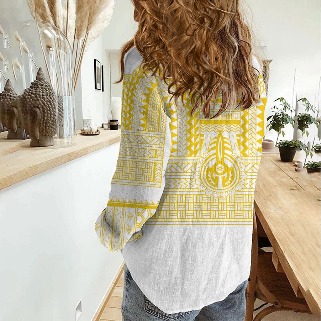 Philippines Filipinos Women Casual Shirt Igorot Tribal Pattern White