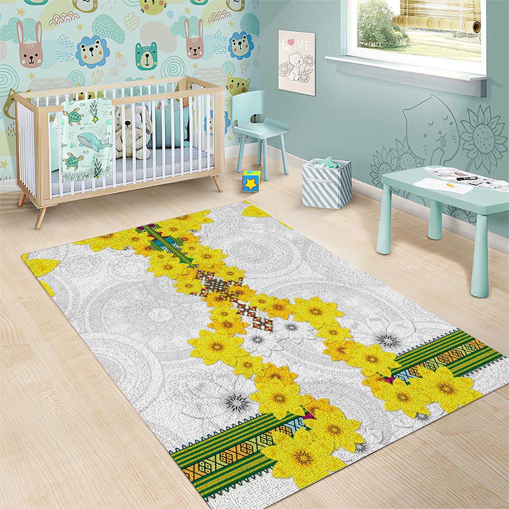 Enkutatash Ethiopia New Year Area Rug Tilet Pattern With Adey Abeba Flowers LT05 - Wonder Print Shop