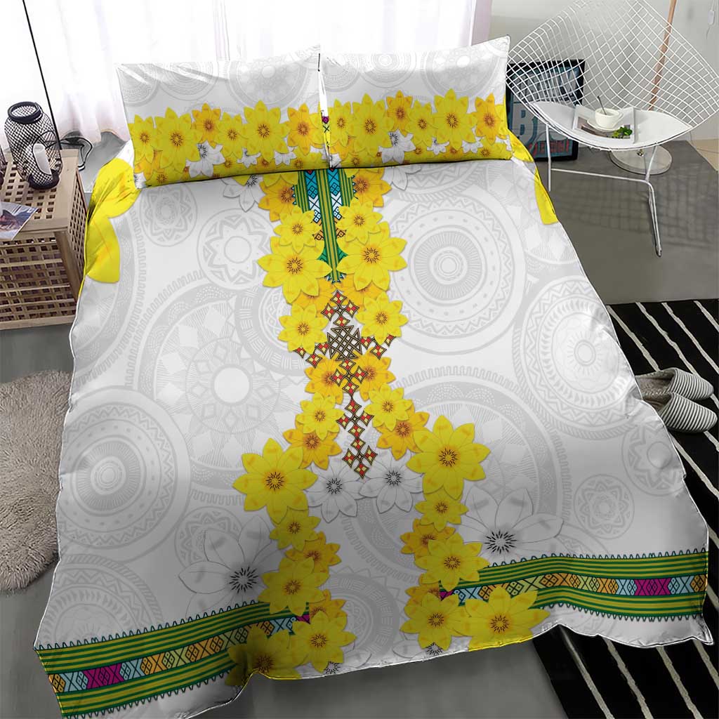 Enkutatash Ethiopia New Year Bedding Set Tilet Pattern With Adey Abeba Flowers LT05 - Wonder Print Shop