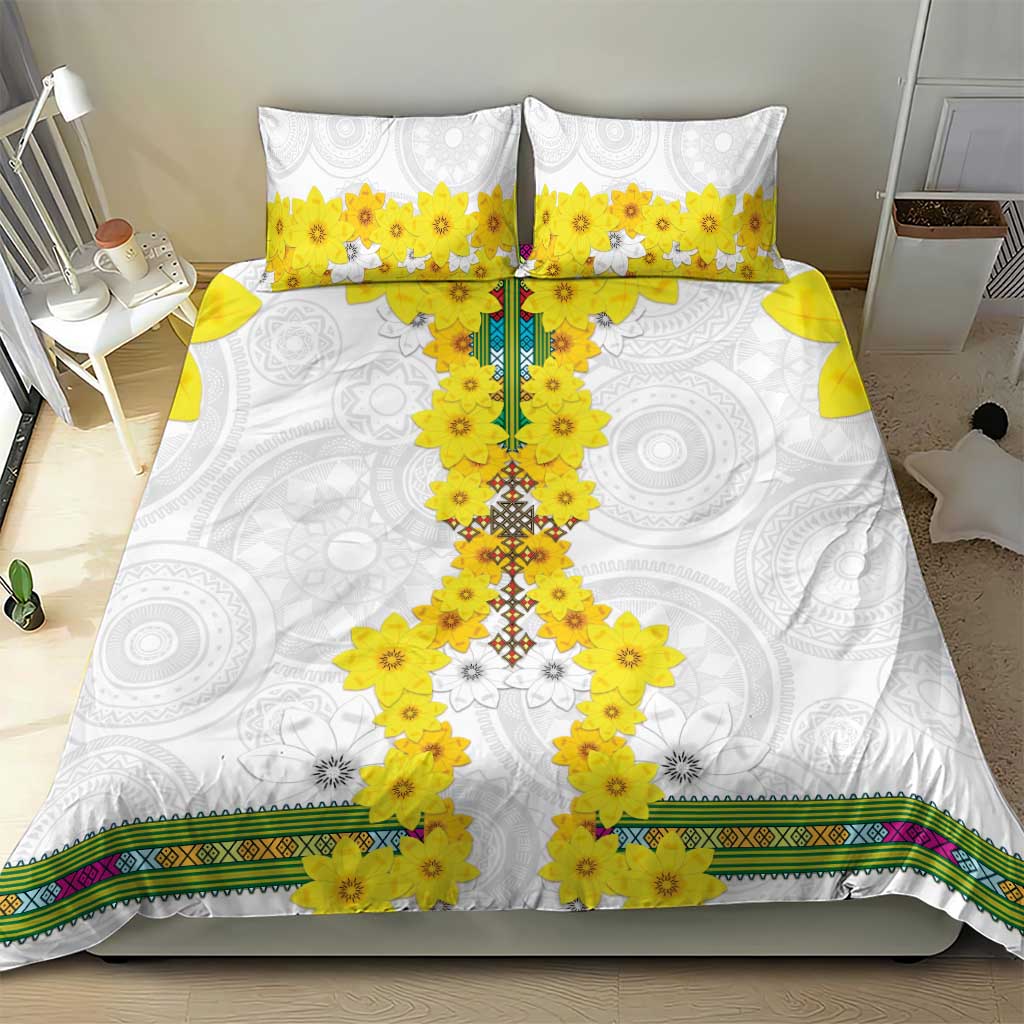 Enkutatash Ethiopia New Year Bedding Set Tilet Pattern With Adey Abeba Flowers LT05 - Wonder Print Shop