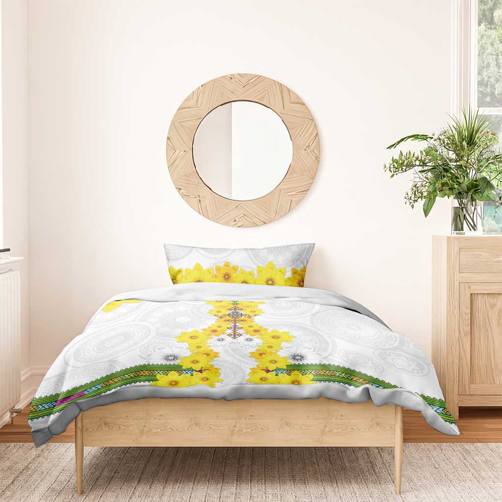Enkutatash Ethiopia New Year Bedding Set Tilet Pattern With Adey Abeba Flowers LT05 - Wonder Print Shop