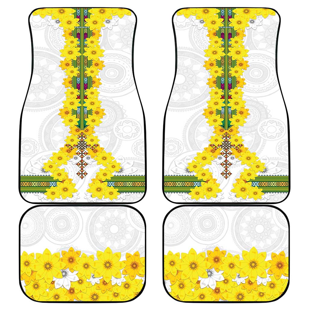Enkutatash Ethiopia New Year Car Mats Tilet Pattern With Adey Abeba Flowers LT05 - Wonder Print Shop