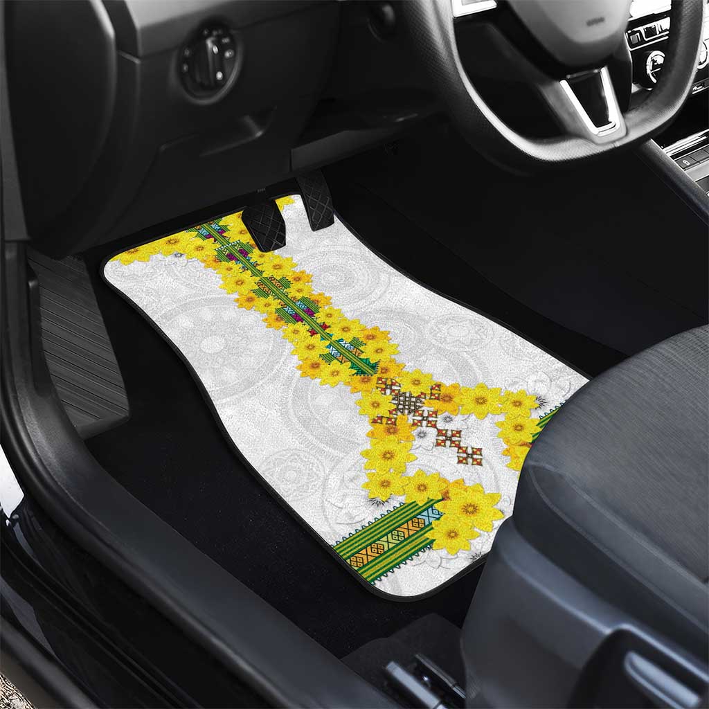 Enkutatash Ethiopia New Year Car Mats Tilet Pattern With Adey Abeba Flowers LT05 - Wonder Print Shop