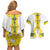 Enkutatash Ethiopia New Year Couples Matching Off Shoulder Short Dress and Hawaiian Shirt Tilet Pattern With Adey Abeba Flowers LT05 - Wonder Print Shop