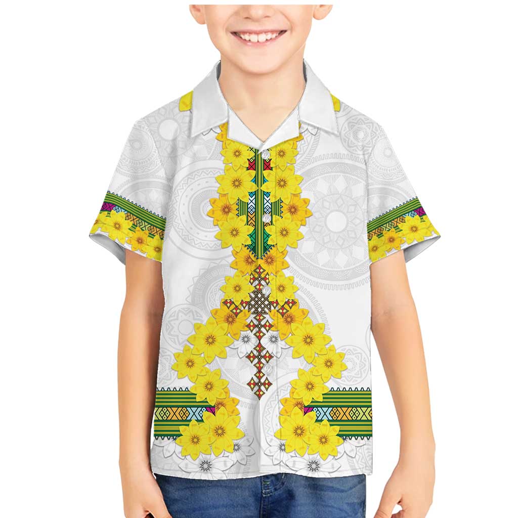 Enkutatash Ethiopia New Year Family Matching Mermaid Dress and Hawaiian Shirt Tilet Pattern With Adey Abeba Flowers LT05 - Wonder Print Shop