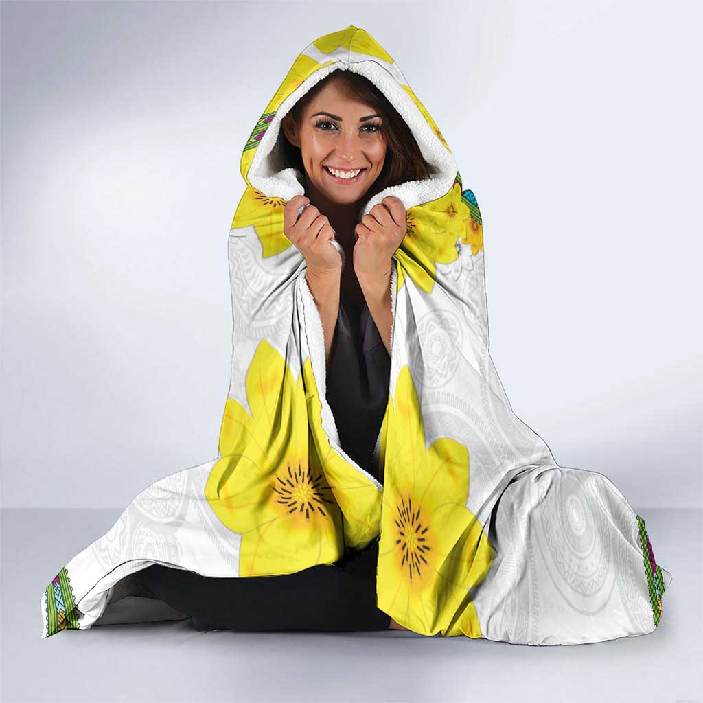 Enkutatash Ethiopia New Year Hooded Blanket Tilet Pattern With Adey Abeba Flowers