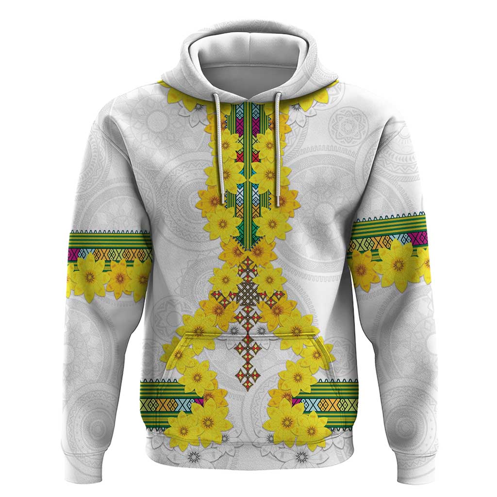 Enkutatash Ethiopia New Year Hoodie Tilet Pattern With Adey Abeba Flowers LT05 - Wonder Print Shop