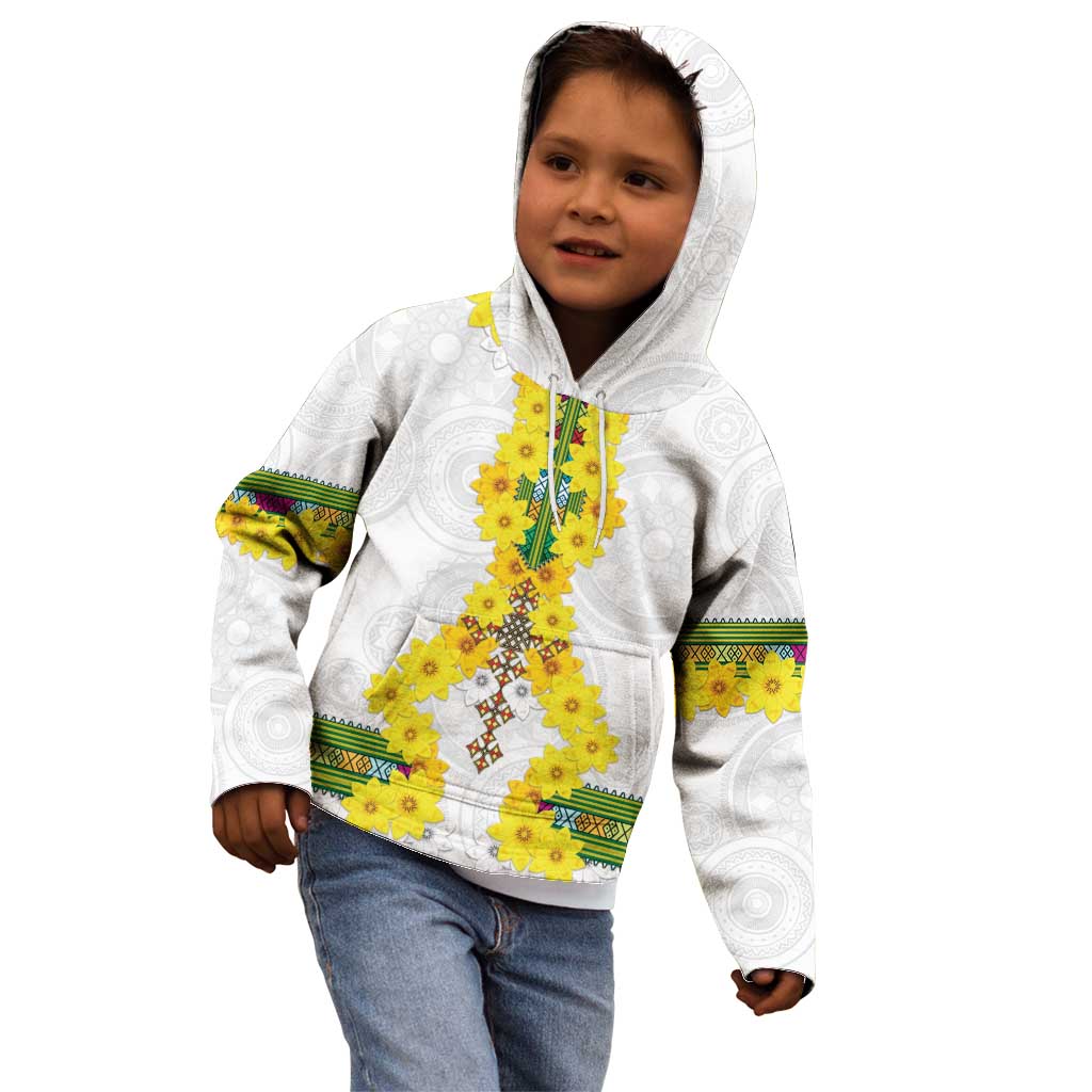 Enkutatash Ethiopia New Year Kid Hoodie Tilet Pattern With Adey Abeba Flowers LT05 - Wonder Print Shop