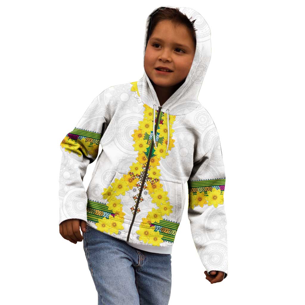 Enkutatash Ethiopia New Year Kid Hoodie Tilet Pattern With Adey Abeba Flowers LT05 - Wonder Print Shop