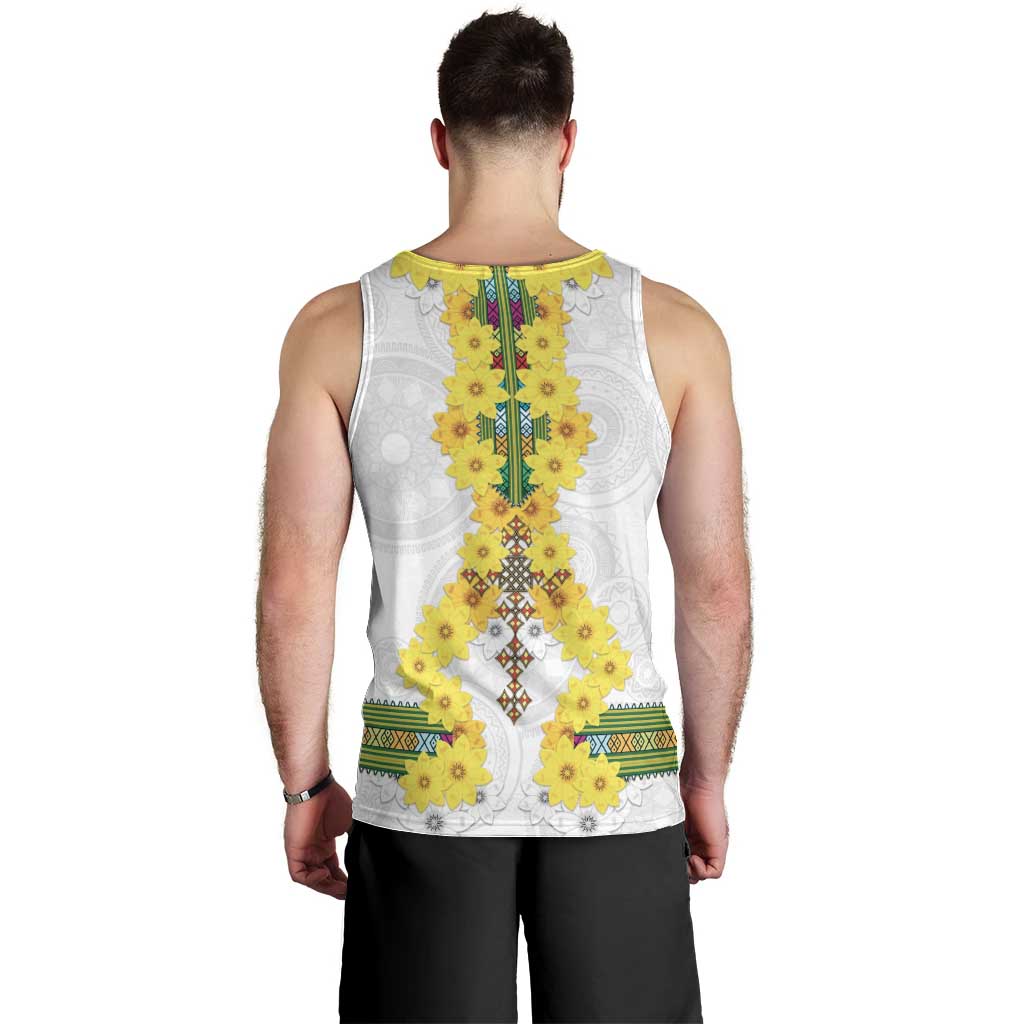Enkutatash Ethiopia New Year Men Tank Top Tilet Pattern With Adey Abeba Flowers LT05 - Wonder Print Shop