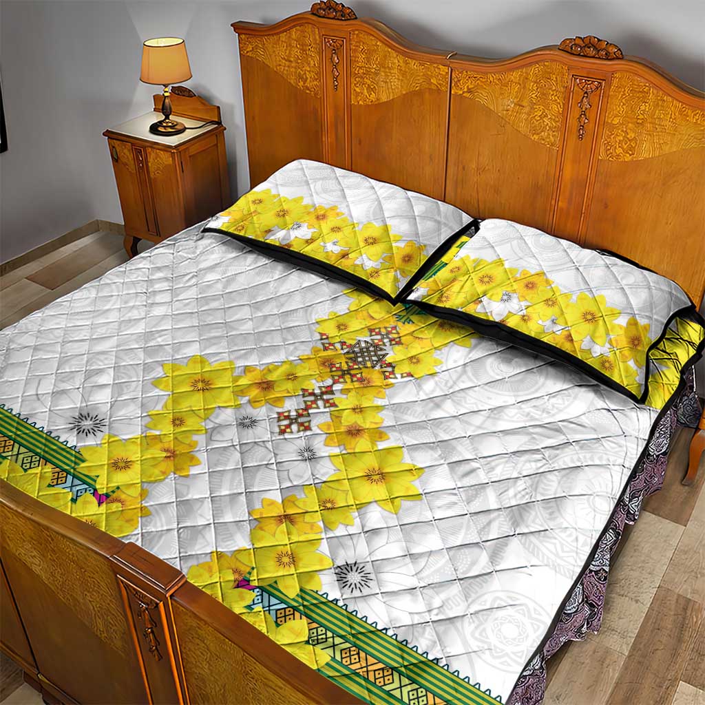 Enkutatash Ethiopia New Year Quilt Bed Set Tilet Pattern With Adey Abeba Flowers LT05 - Wonder Print Shop