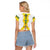 Enkutatash Ethiopia New Year Raglan Cropped T Shirt Tilet Pattern With Adey Abeba Flowers LT05 - Wonder Print Shop